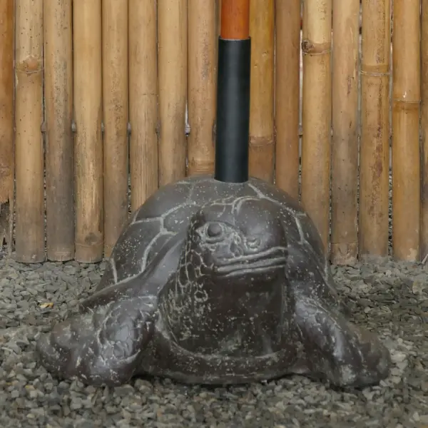Artikelbild 2 des Artikels “Schildkröten-Schirmständer aus Steinguss mit Durchmesser 4,2cm, Tiefbohrung 21,8cm und Höhe 28cm, 1 Set mit Metallrohr “